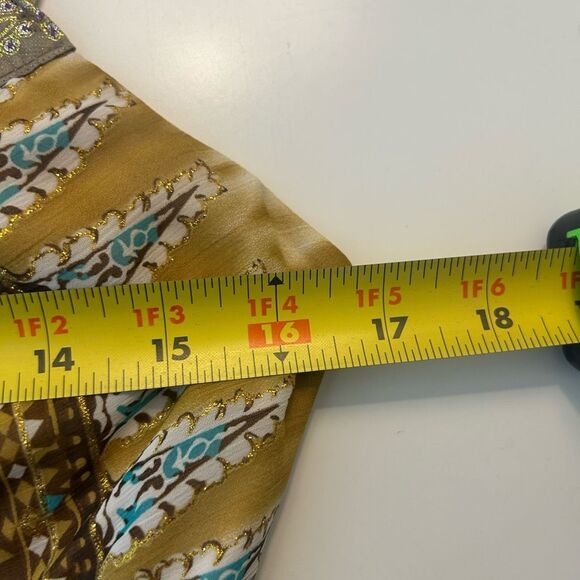 La Belle Teal and Cream Midi Dress - Picture 8 of 10